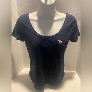 Abercrombie Kids Size Large Dark Blue Scoop Neck Short Sleeve Top